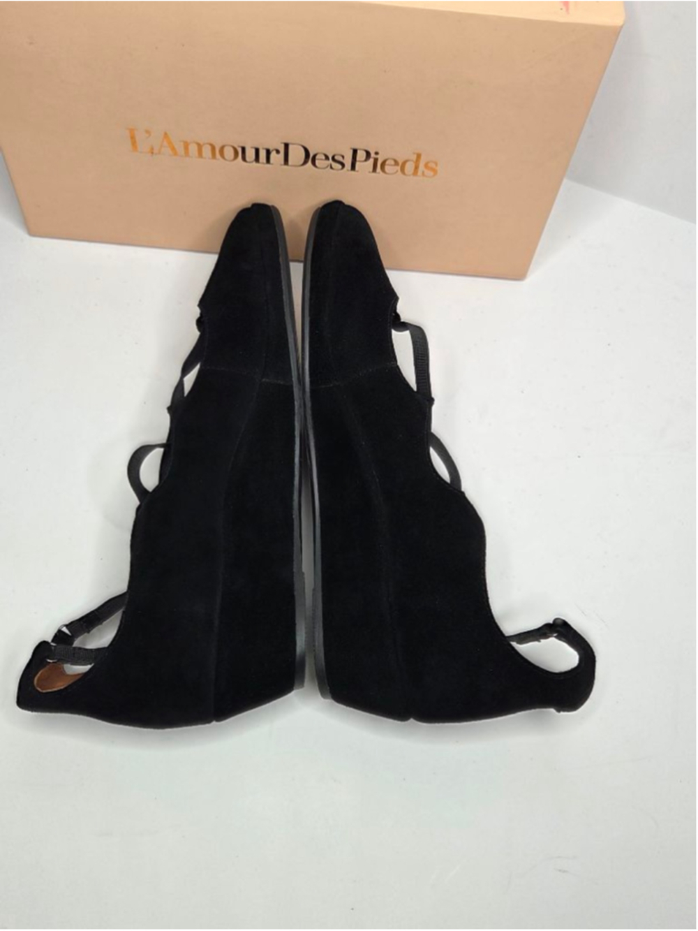L'Amour Des Pieds Benham Wedge Shoes Black Suede Women's Size 11 Euro 42.5 - Picture 6 of 12